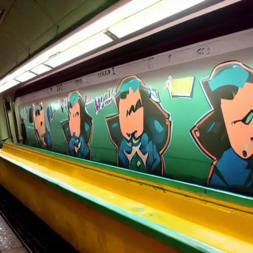 Image similar to toonami tom vandalizing subway