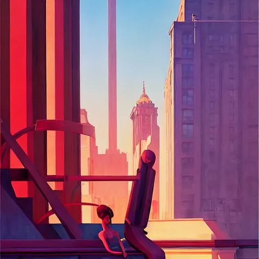 Prompt: Babylon berlin, very coherent, painted by Edward Hopper, Wayne Barlowe, painted by James Gilleard, airbrush, art by JamesJean