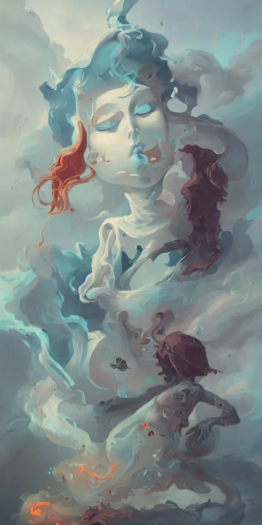 Prompt: the artwork of peter mohrbacher, flowing fabric robot prince