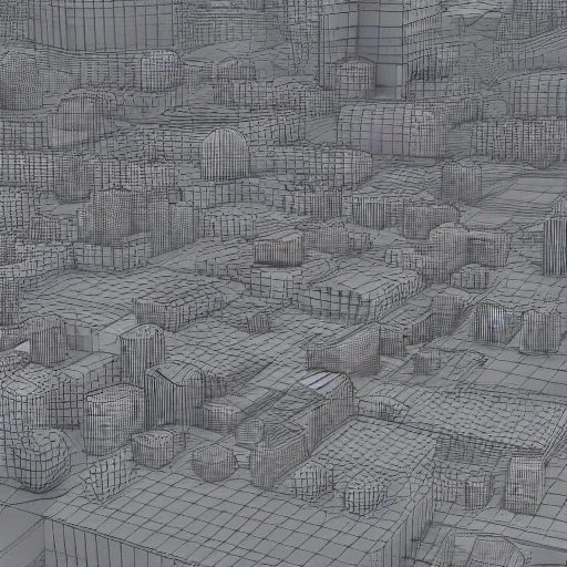 Image similar to a 3D render of a city, 4k,