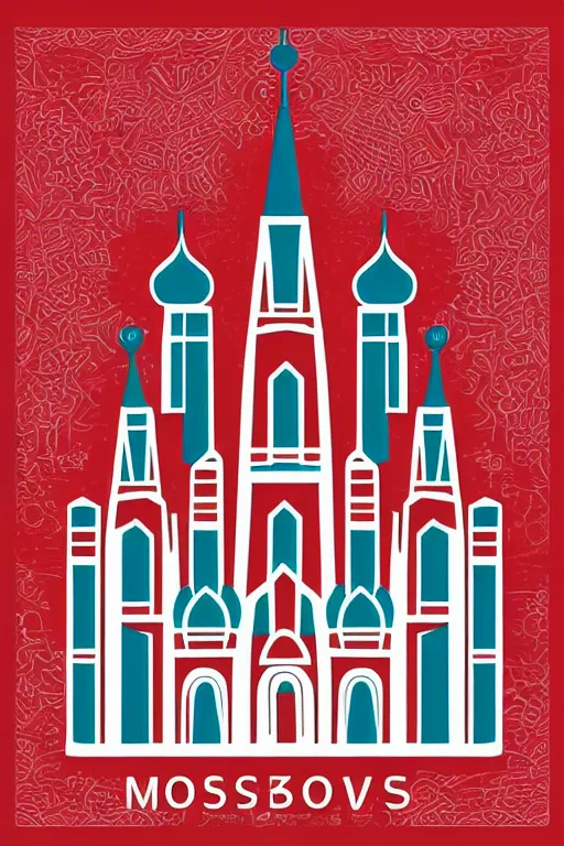 Image similar to minimalist boho style art of moscow, illustration, vector art