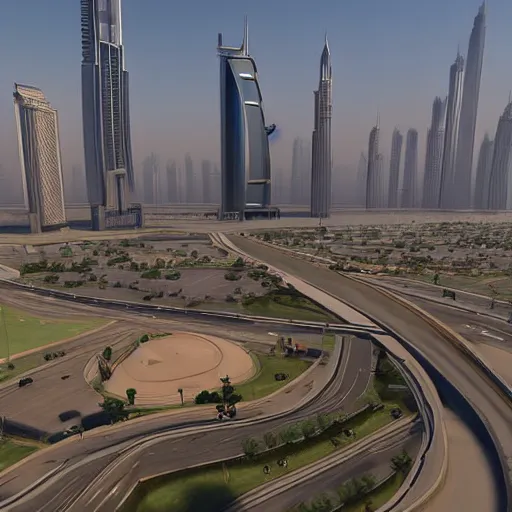 Prompt: gta : dubai, by masanori warugai