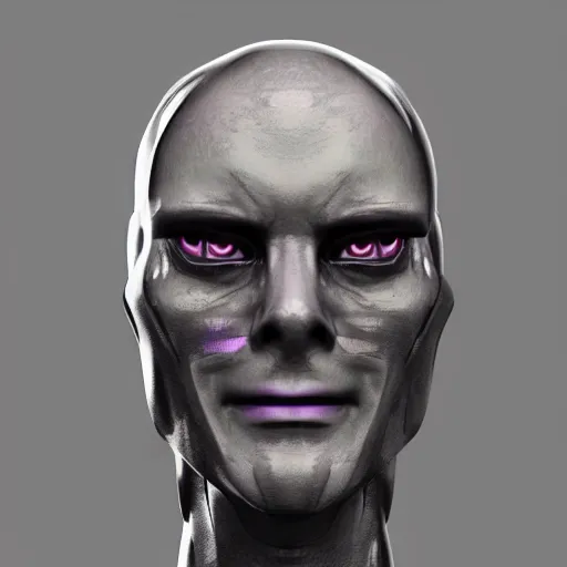 Prompt: a cybernetic version of a bugs face on a human bust, highly detailed, mecha, pinterest, ranker, fotoscape, artstation, keyshot, unreal engine