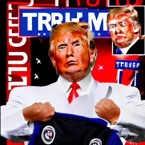 Image similar to !dream donald trump as a jiujitsu fighter wearing a gi