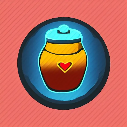 Prompt: health potion, wow, world of warcraft, game icon, flat background