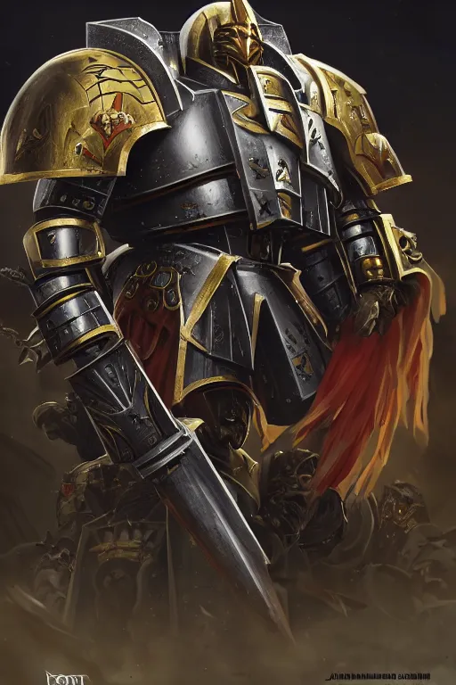 Image similar to armor portrait heros warhammer 4 0 k horus heresy fanart - the primarchs emperor by johannes helgeson animated with vfx concept artist & illustrator global illumination ray tracing hdr fanart arstation zbrush central hardmesh 8 k octane renderer comics stylized