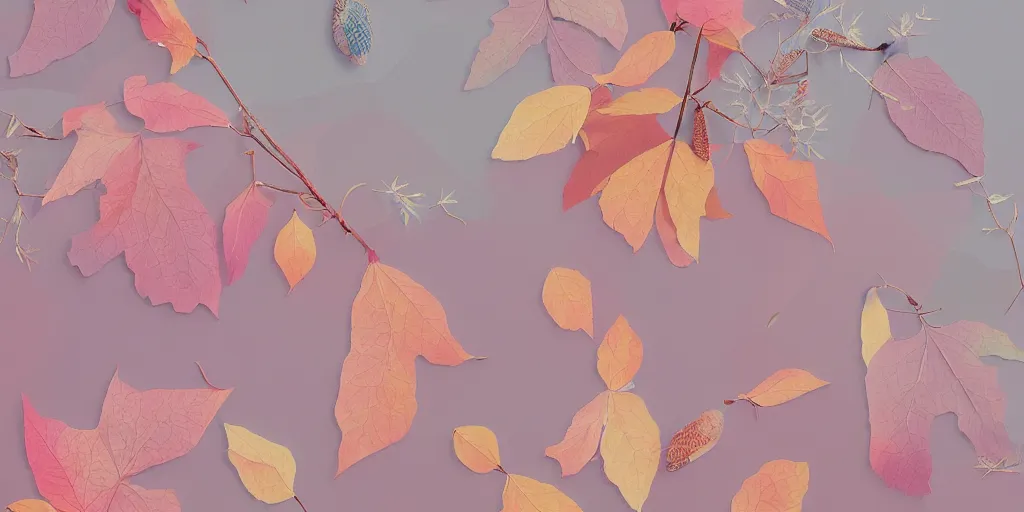 Image similar to breathtaking detailed pattern pastel colors of autumn theme, by hsiao - ron cheng, bizarre compositions, exquisite detail, 8 k