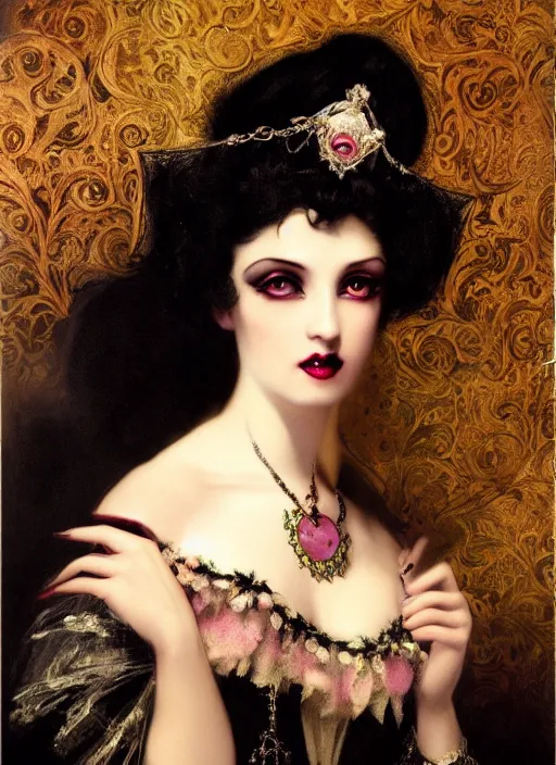 Image similar to gothic princess portrait. by william - adolphe bouguerea, by rolf armstrong, highly detailded