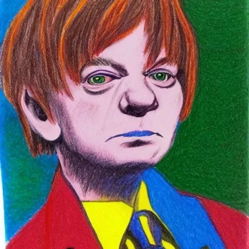 Image similar to mark e smith, children's crayon drawing