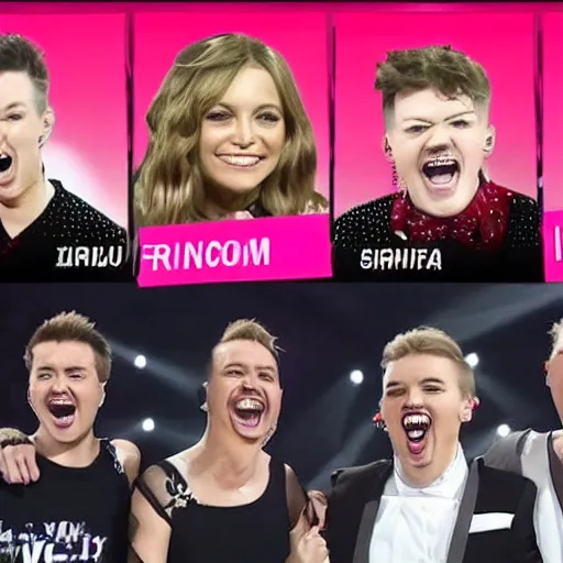 Image similar to a funny meme about norwegian eurovision contestants