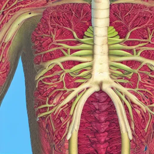 Image similar to Chest CT scan showing a banana lodged in the middle of the chest