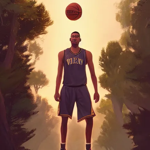 Prompt: highly detailed basketball player, in gta v, stephen bliss, unreal engine, fantasy art by greg rutkowski, loish, rhads, ferdinand knab, makoto shinkai and lois van baarle, ilya kuvshinov, rossdraws, tom bagshaw, global illumination, radiant light, detailed and intricate environment