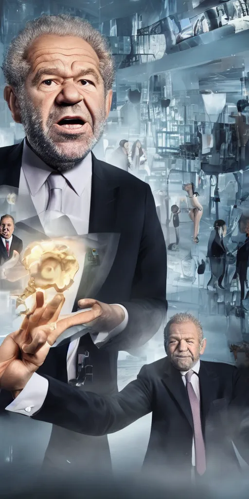 Prompt: a dream sequence of alan sugar turning into an advert, dream sequence. the apprentice, hyperdetailed, 8 k