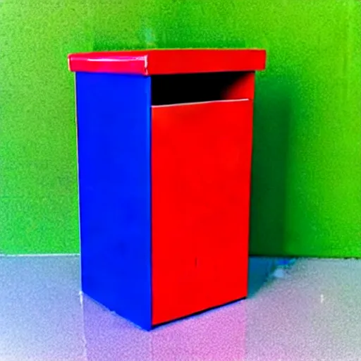 Image similar to a red box on the top of a blue box