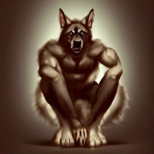 Image similar to a humanoid german shepherd beast - man, wearing gym suit, sitting on a couch, artstation, concept art, smooth, sharp foccus ilustration, artstation