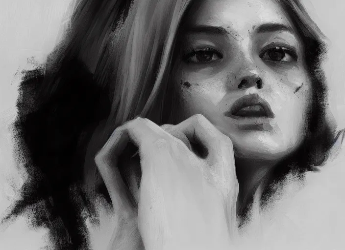 Image similar to The Life, sketch, black and white, concept art oil painting by Jama Jurabaev, extremely detailed, brush hard, artstation