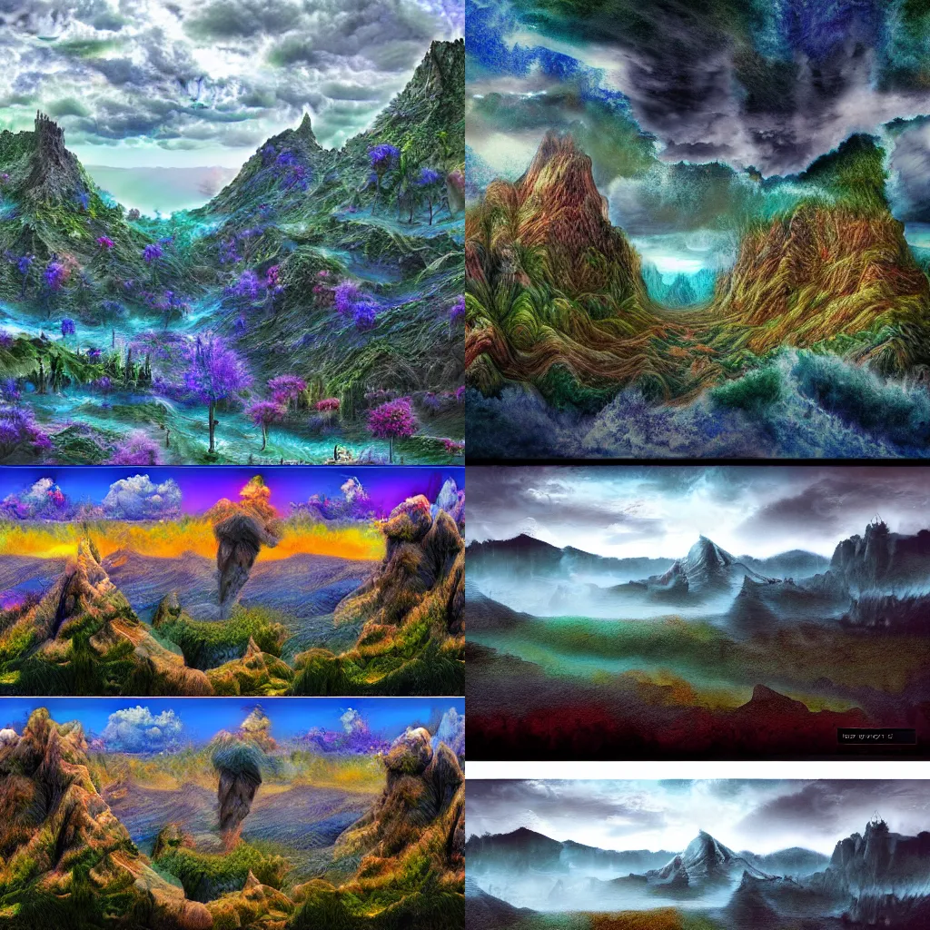 Prompt: deepdream matte painting landscape