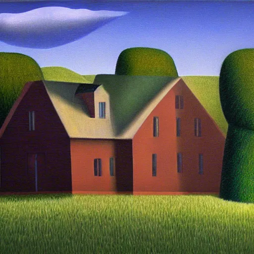 Image similar to UHD photorealistic Original Lost Grant Wood artwork