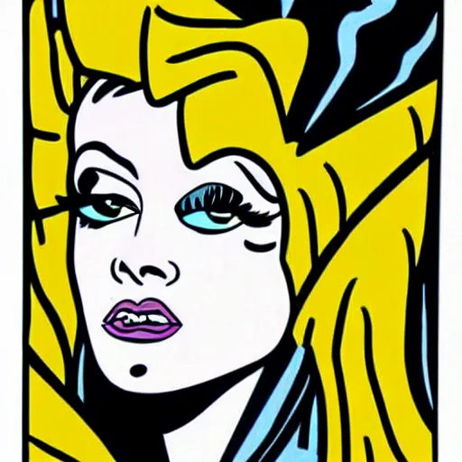 Image similar to the bride of frankenstein illustration by roy lichtenstein