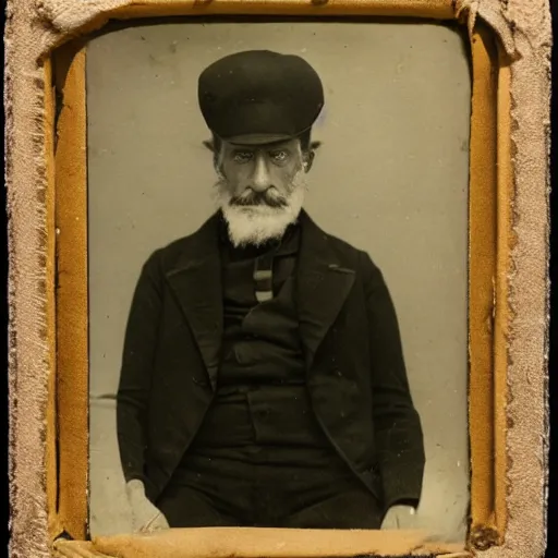 Prompt: close up photo of a 19th century veteran by Diane Arbus and Louis Daguerre