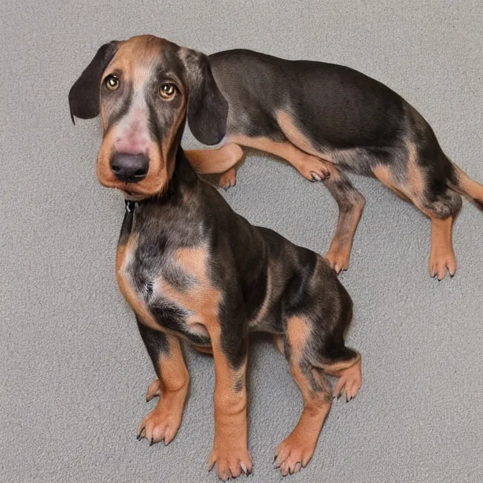 Image similar to cute plott hound puppies calico critter, detailed product photo