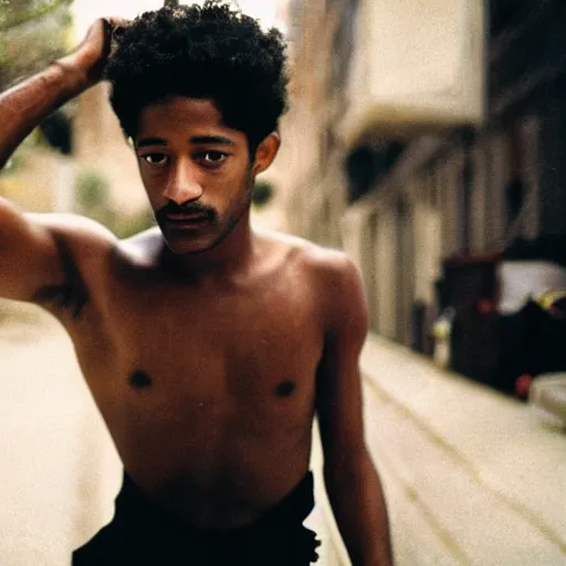 Image similar to alfred enoch photographed by nan goldin