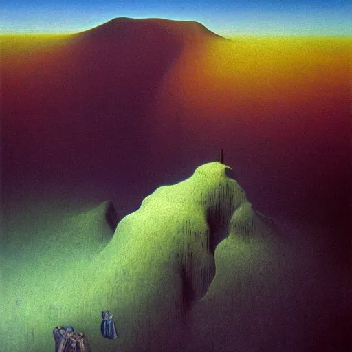 Image similar to a optimistic, colorful vision of heaven by zdzisław beksinski, oil on canvas