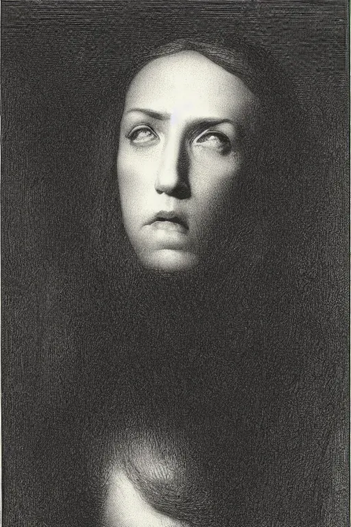 Image similar to portrait of eminem, Gustave Dore lithography