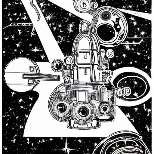 Prompt: sci - fi art in the style of mike hinge