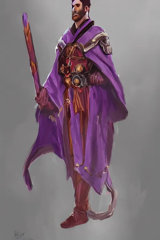 Image similar to king with a purple and scarlet robe, artstation