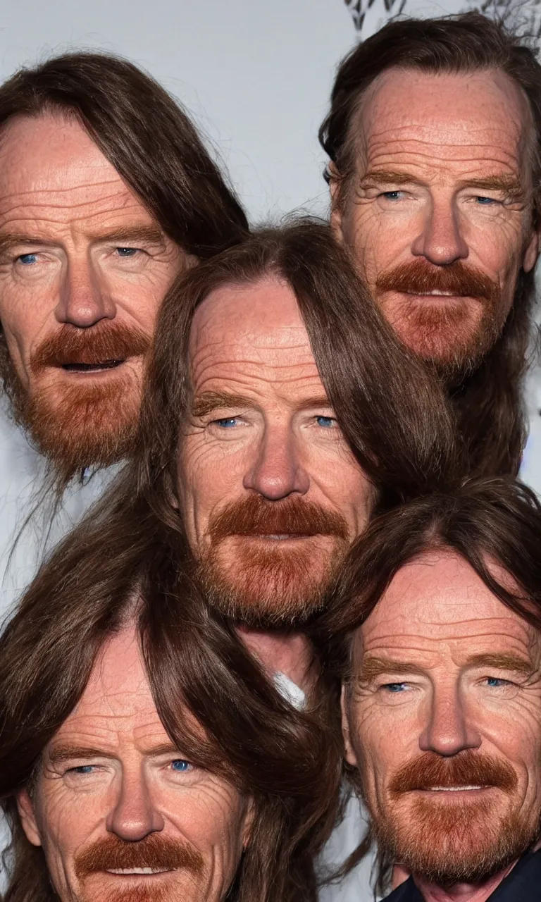 Prompt: Bryan Cranston long hair