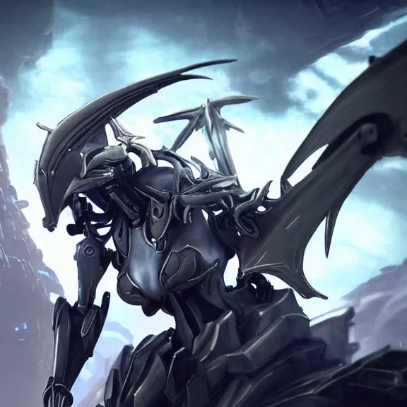 Image similar to extremely detailed cinematic low ground shot of a giant 1000 meter tall beautiful stunning saryn prime female warframe goddess, that's an anthropomorphic hot robot mecha female dragon, silver sharp streamlined armor, detailed head, sharp claws, glowing Purple LED eyes, sitting cutely in the background on top of a mountain, a tiny forest with a village in the foreground, fog rolling in, dragon art, warframe fanart, Destiny fanart, micro art, macro art, giantess art, fantasy, goddess art, furry art, furaffinity, high quality 3D realistic, DeviantArt, Eka's Portal, HD, depth of field