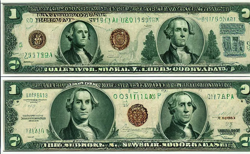 Image similar to rectangular photograph of four dollar u. s. currency note featuring spongebob squarepants