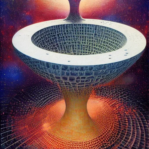 Image similar to heavenly futuristic numerical galaxy hexagon thrush basin pinot copper , by Alejandro Jodorowsky and Peter Gric and Warwick Goble , cyberpunk , groovy , surrealist