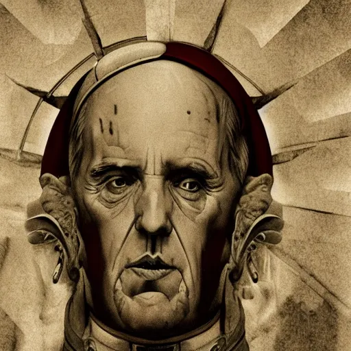 Prompt: Pope,Secrets inside the Vatican, Horror,Trending artstation, cinematográfica, digital Art