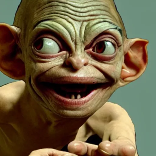 Prompt: gollum as mr bean