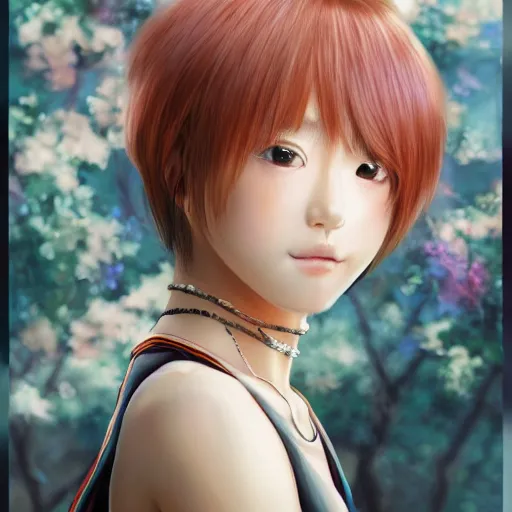 Image similar to dynamic composition, motion, ultra-detailed, incredibly detailed, a lot of details, amazing fine details and brush strokes, colorful and gentle palette, smooth, HD semirealistic anime CG concept art digital painting, watercolor oil painting of a young J-Pop idol, by a Japanese artist at ArtStation. Realistic artwork of a Japanese videogame, soft and harmonic colors.