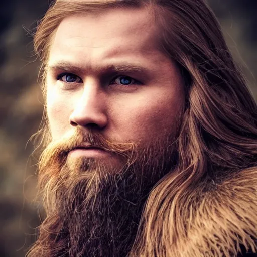 Prompt: hyperrealistic photograph of a brown-haired viking, 8k, profile picture, cinematic, high contrast, DSLR, vignette, epic real fantasy, stoic facial expression, looking at the camera