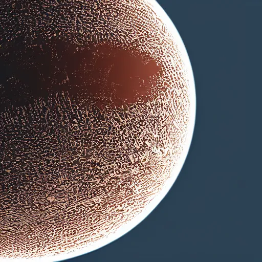 Image similar to brown planet, white background, high detail