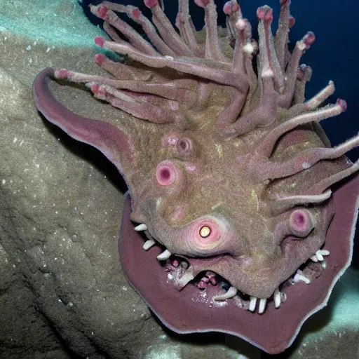 Image similar to National Geographic photo of terrifying deep sea creature