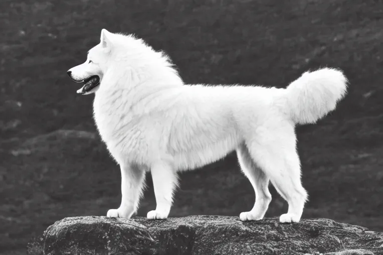 Prompt: a Samoyed Howling at the Universe