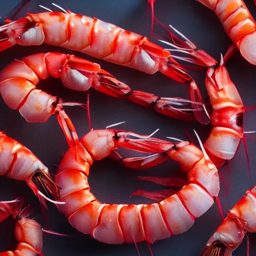 Image similar to red shrimp as nightmare monster, dream - like, 4 k