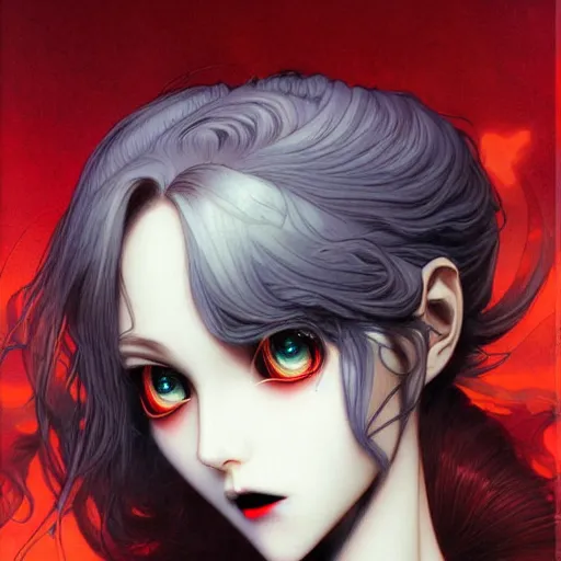 Prompt: vampire beautiful girl soft light painted by james jean and katsuhiro otomo and erik jones, inspired by evangeleon anime, smooth face feature, intricate oil painting, high detail illustration, sharp high detail, manga and anime 1 9 9 9