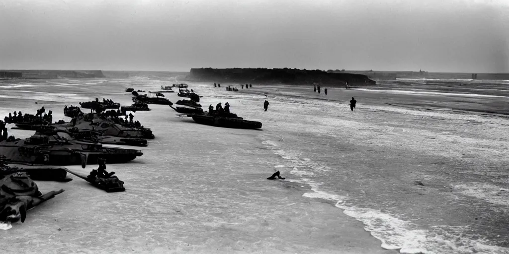 Image similar to omaha beach, ww 2