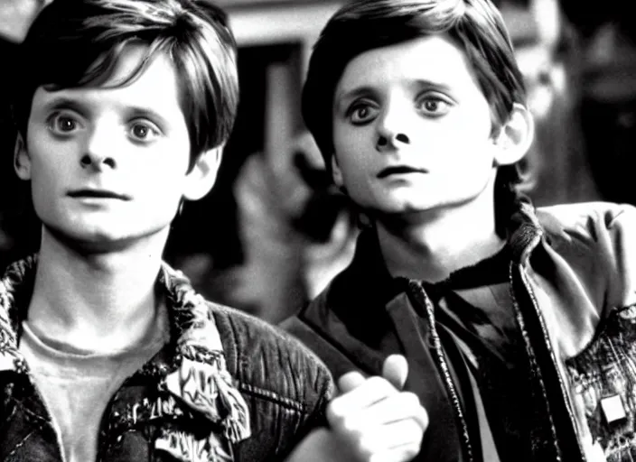 Image similar to film still of Elijah Wood as Marty McFly in Back to the Future 2 1989