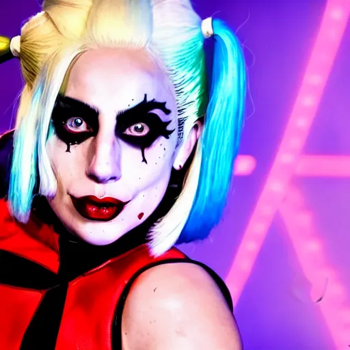 Image similar to Lady Gaga as Harley Quinn 8k hdr