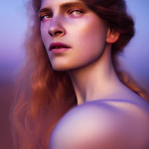 Image similar to photographic portrait of a stunningly beautiful art nouveau female in soft dreamy light at sunset, contemporary fashion shoot, by edward robert hughes, annie leibovitz and steve mccurry, david lazar, jimmy nelsson, breathtaking, 8 k resolution, extremely detailed, beautiful, establishing shot, artistic, hyperrealistic, beautiful face, octane render