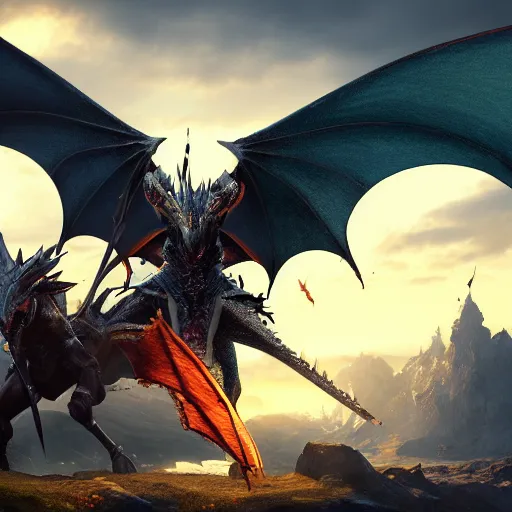 Image similar to a royal knight fighting a dragon, fantasy artwork, very very very beautiful scenery, hd, hdr, ue 5, ue 6, unreal engine 5, cinematic 4 k wallpaper, 8 k, ultra detailed, high resolution, artstation, award winning