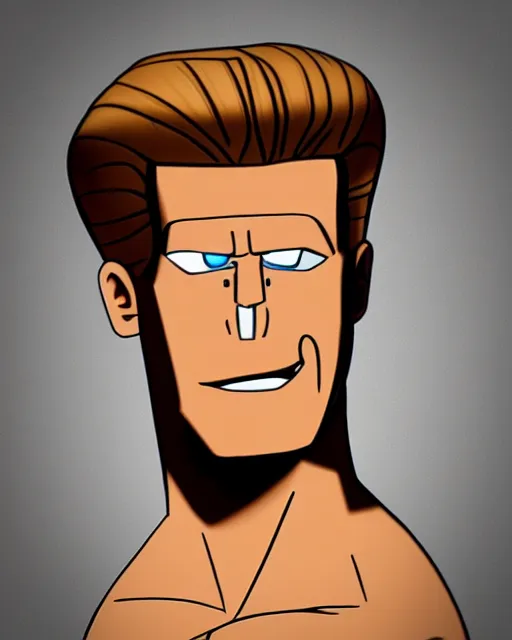 Prompt: johnny bravo, photorealism