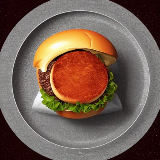 Image similar to cheeseburger is the center of universe, astronomical, vray, award winning